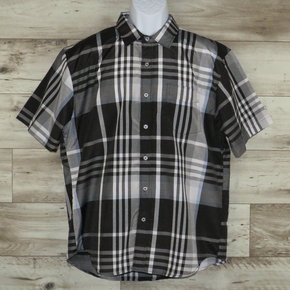 True Rock* Men's Short Sleeve Button Down Curved Hem Chest Pocket Shirt~Size XXL - Picture 1 of 11